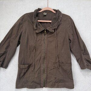 XCVI Jacket Womens Large Full Zip Mesh Collar Stretch Utility 1164RLS